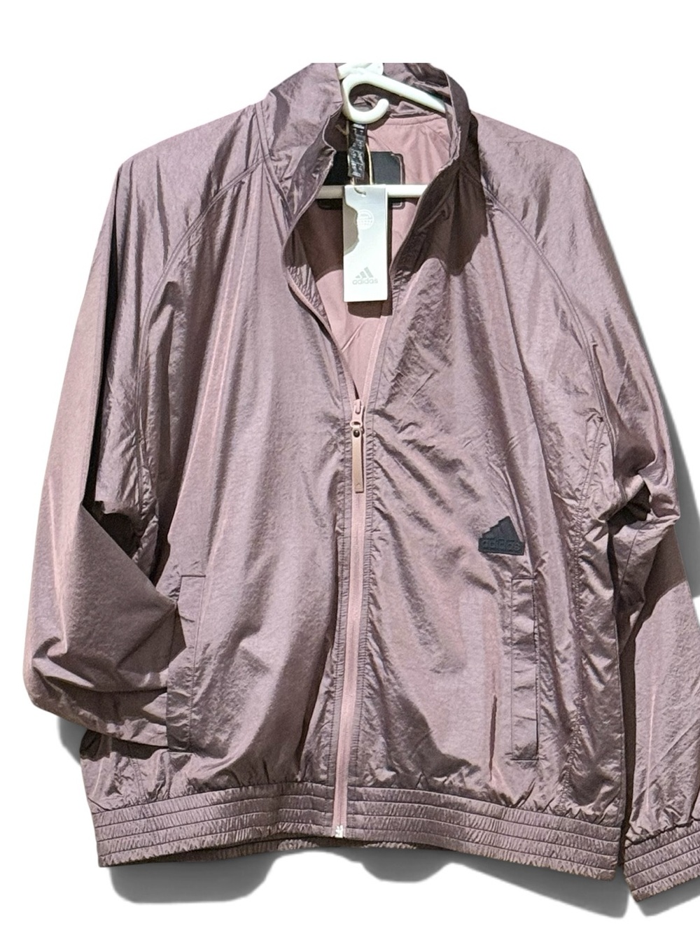 adidas Women's Dusty Pink Windbreaker Jacket